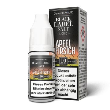 Apfel Pfirsich - Black Label - Nikotinsalz Liquid - 10ml